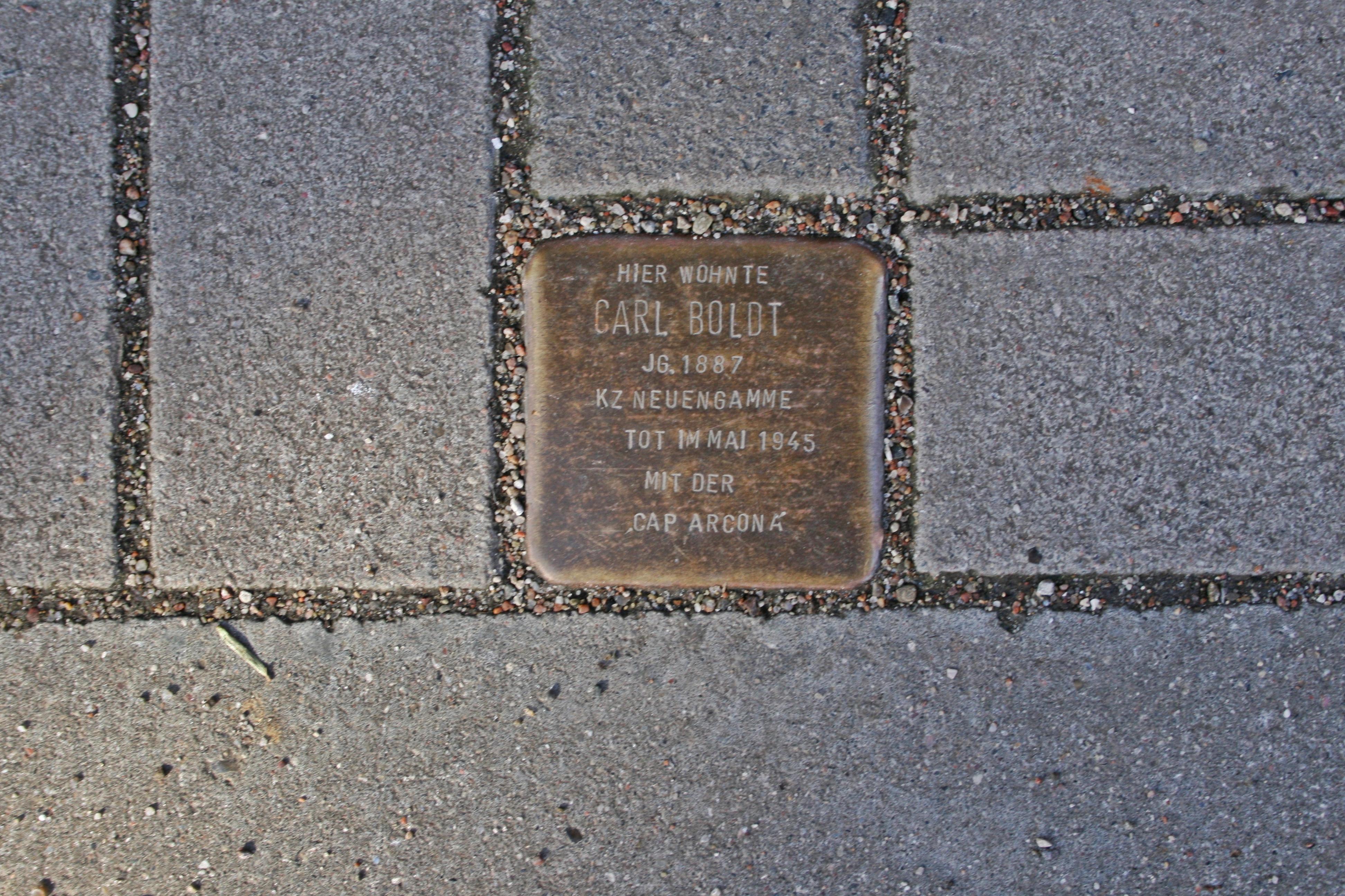 Stolperstein dedicated to Carl Boldt